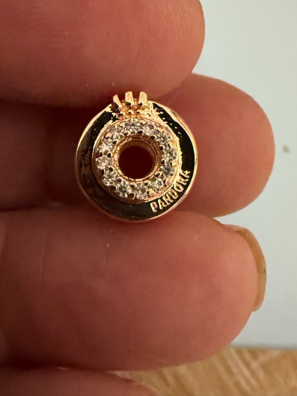 Pandora Rose Gold-tone Pave Crystal Donut Charm
